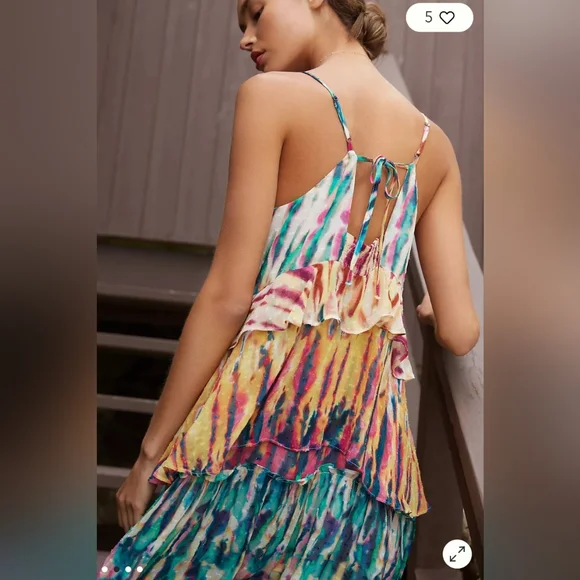 Anthropologie Multicolor Tie-Dye Mini Dress - Picture 2 of 8